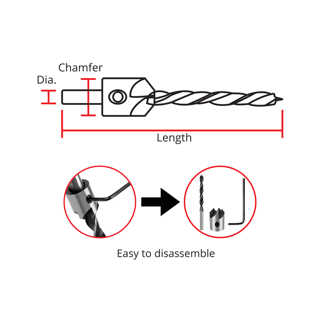 Countersink Drill Bit Set